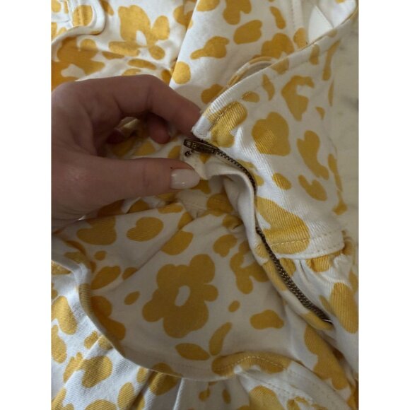 MOTHER The Ruffle Leopard Print Mini Denim Skirt Yellow Size 29 NEW $198 [jb] - Picture 8 of 11